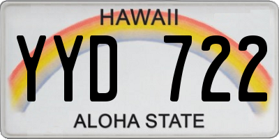 HI license plate YYD722