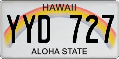 HI license plate YYD727