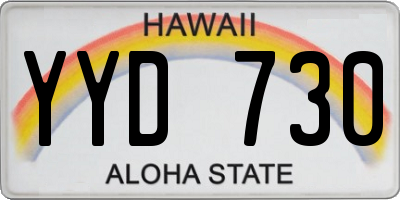 HI license plate YYD730