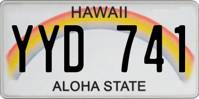 HI license plate YYD741