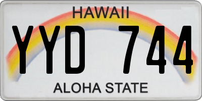 HI license plate YYD744