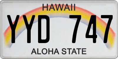 HI license plate YYD747