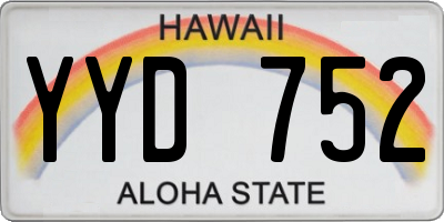 HI license plate YYD752