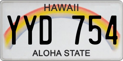 HI license plate YYD754