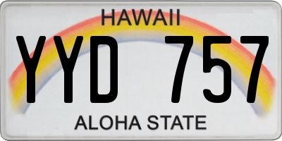 HI license plate YYD757