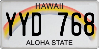 HI license plate YYD768