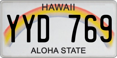 HI license plate YYD769