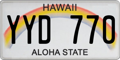 HI license plate YYD770