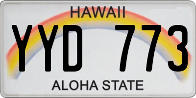 HI license plate YYD773