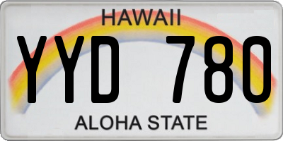 HI license plate YYD780