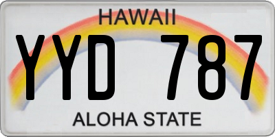 HI license plate YYD787