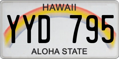HI license plate YYD795
