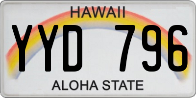 HI license plate YYD796