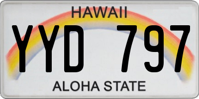 HI license plate YYD797