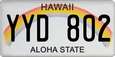 HI license plate YYD802