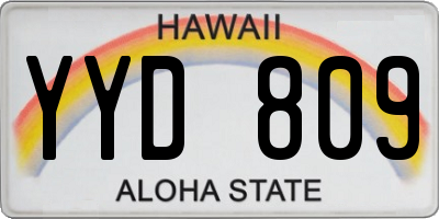 HI license plate YYD809