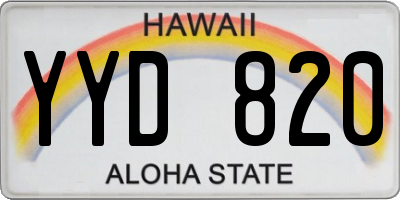 HI license plate YYD820