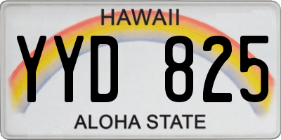 HI license plate YYD825