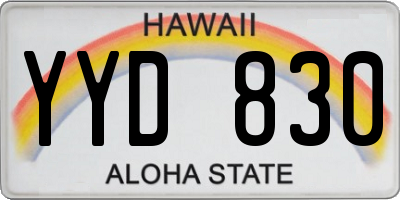 HI license plate YYD830