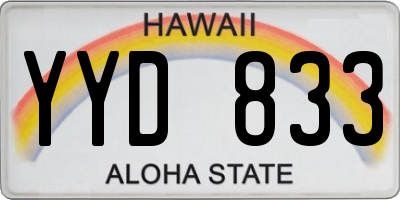 HI license plate YYD833