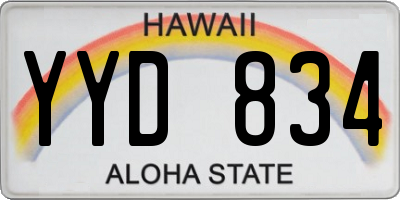 HI license plate YYD834
