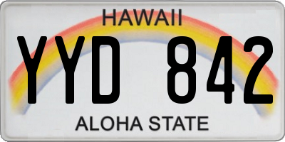 HI license plate YYD842