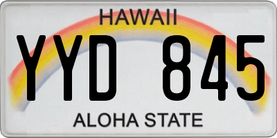 HI license plate YYD845