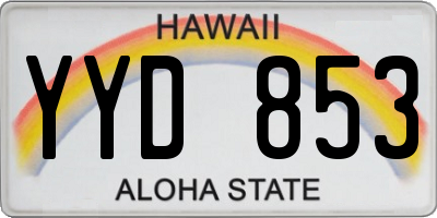 HI license plate YYD853