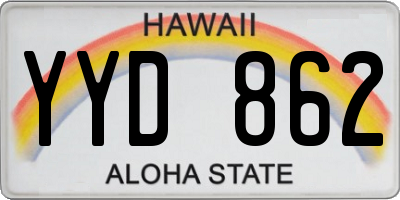 HI license plate YYD862