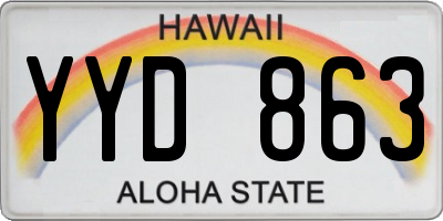 HI license plate YYD863