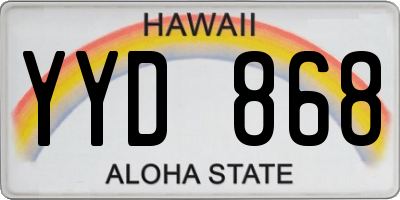 HI license plate YYD868