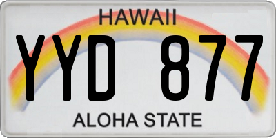 HI license plate YYD877