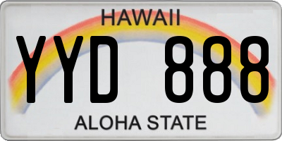 HI license plate YYD888