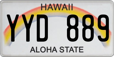 HI license plate YYD889