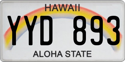 HI license plate YYD893