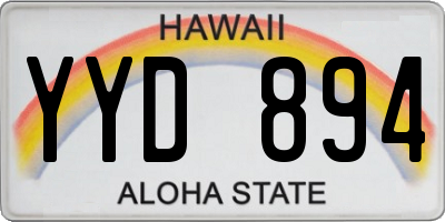 HI license plate YYD894
