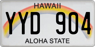 HI license plate YYD904