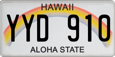 HI license plate YYD910