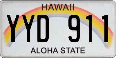 HI license plate YYD911