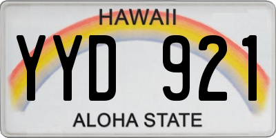 HI license plate YYD921