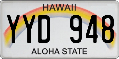 HI license plate YYD948