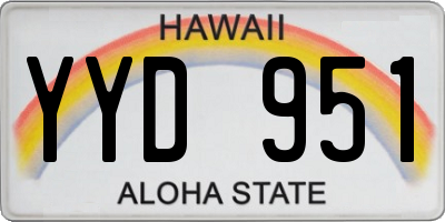 HI license plate YYD951