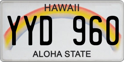 HI license plate YYD960