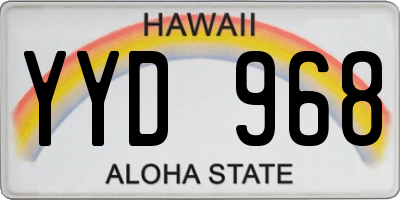HI license plate YYD968