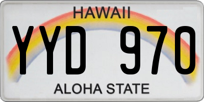 HI license plate YYD970