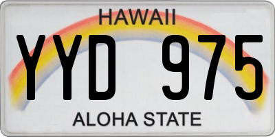 HI license plate YYD975