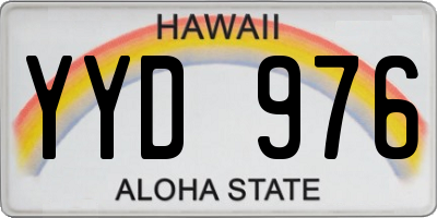 HI license plate YYD976