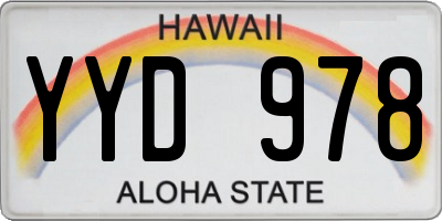 HI license plate YYD978