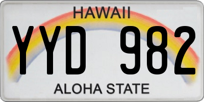 HI license plate YYD982