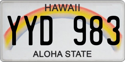 HI license plate YYD983